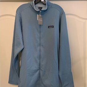 Patagonia Women’s R1 Daily Fleece Light Plume Grey and Blue Jacket